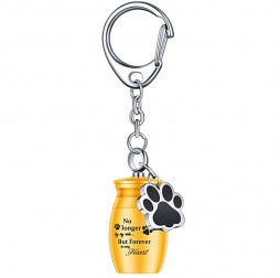 Alloy pet urn keychain minimalist dog paw pendant accessory