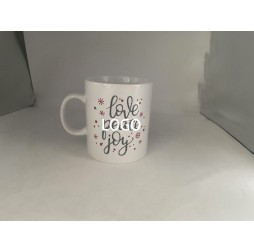 "Love, Peace, Joy" Ceramic Mug