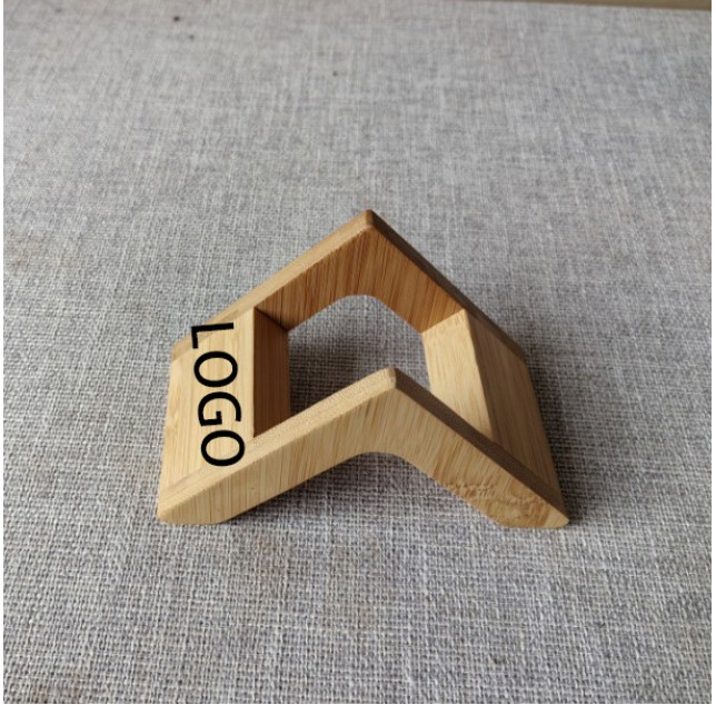 Triangular Bamboo Cup Coaster Stand
