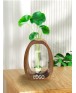 Wooden Frame Glass Vase for Desktop Décor