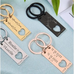 Personalized Titanium Steel Couple Keychains