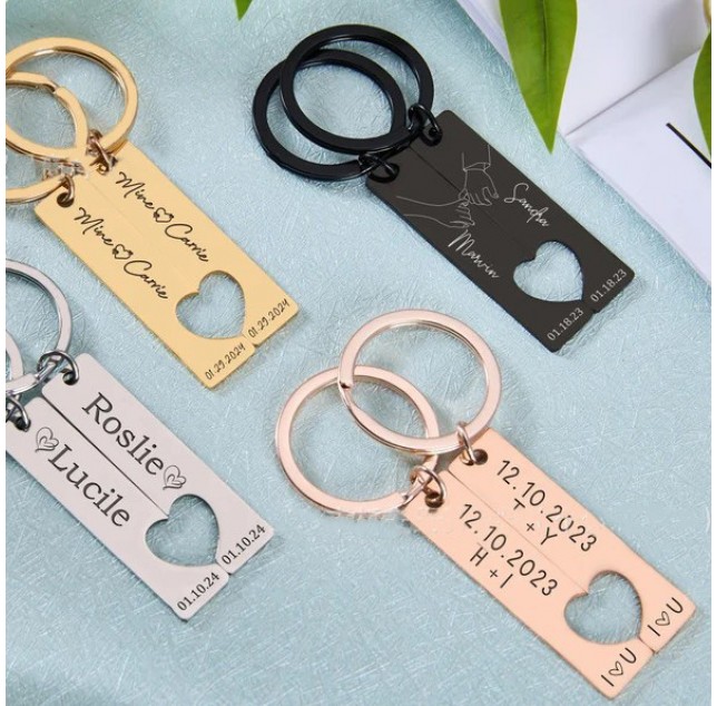 Personalized Titanium Steel Couple Keychains