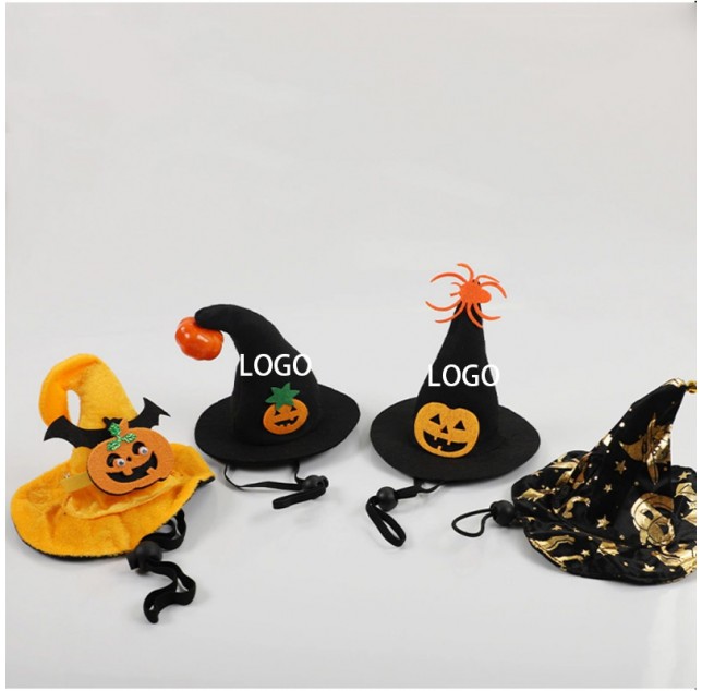 Halloween Pet Costume Bundle - Spooky Pumpkin & Witch Hat Set