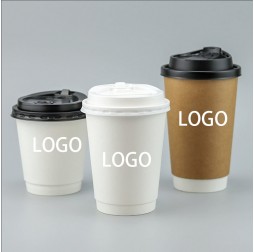Eco-Friendly Double-Wall Insulated Paper Coffee Cup with Secure Lid