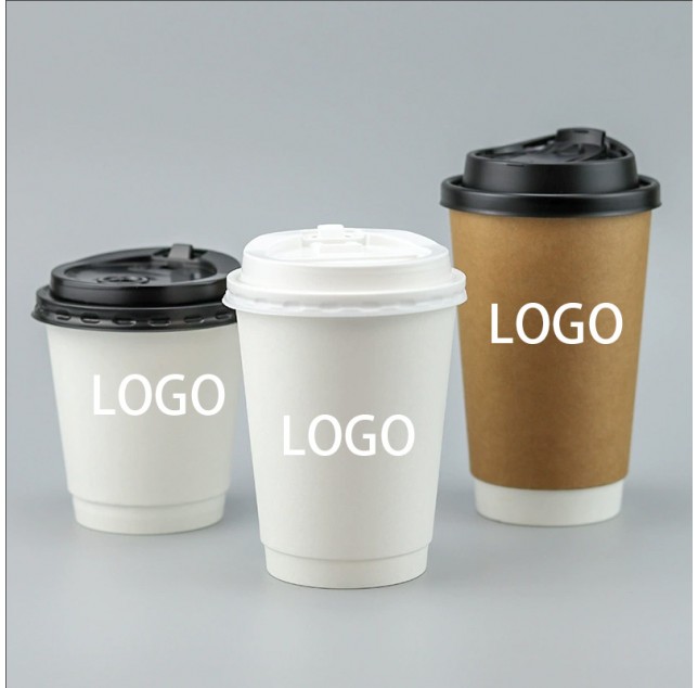 Eco-Friendly Double-Wall Insulated Paper Coffee Cup with Secure Lid