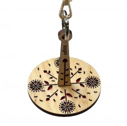 Eco-Friendly Wooden Wrist Spool Holder with Floral Design