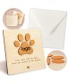 Wooden Pet Loss Sympathy Card with Paw Print Design