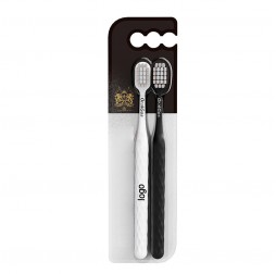 Elegant Duo Soft Bristle Toothbrush Set - Wide Head for Superior Gum Care