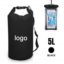 Outdoor Adventure Waterproof PVC Dry Bag with Phone Case - 5L Capacity